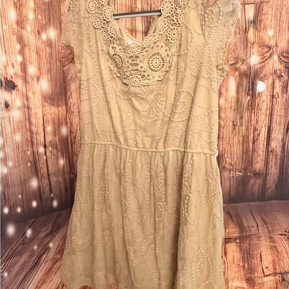 Pinky Beige Lace Midi Dress
Size XL